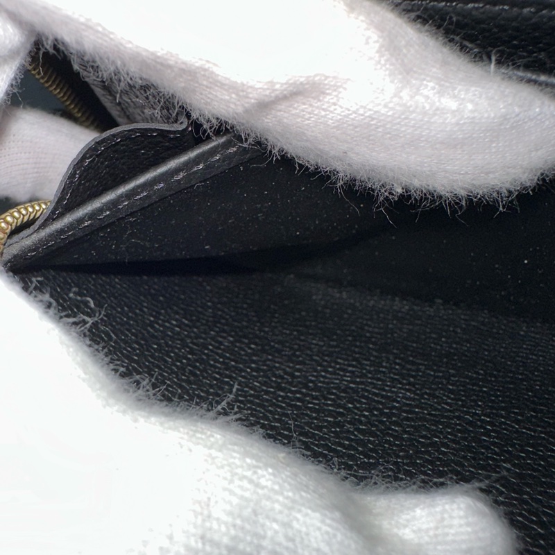 LV M61864 黑牛皮壓紋金釦拉鏈長夾-43