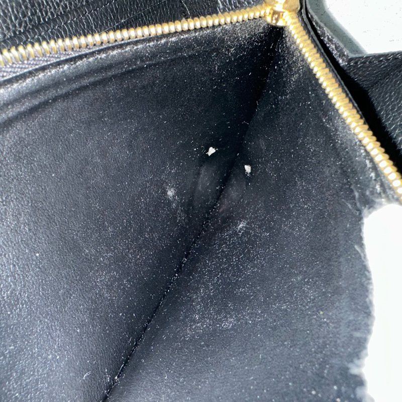 LV M61864 黑牛皮壓紋金釦拉鏈長夾-45