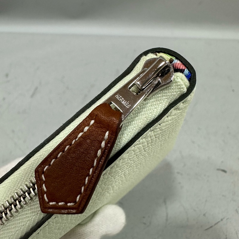 Hermes 氣泡綠絲巾短夾 silkin-6