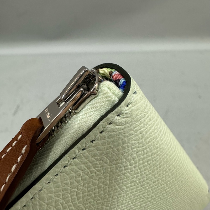 Hermes 氣泡綠絲巾短夾 silkin-7