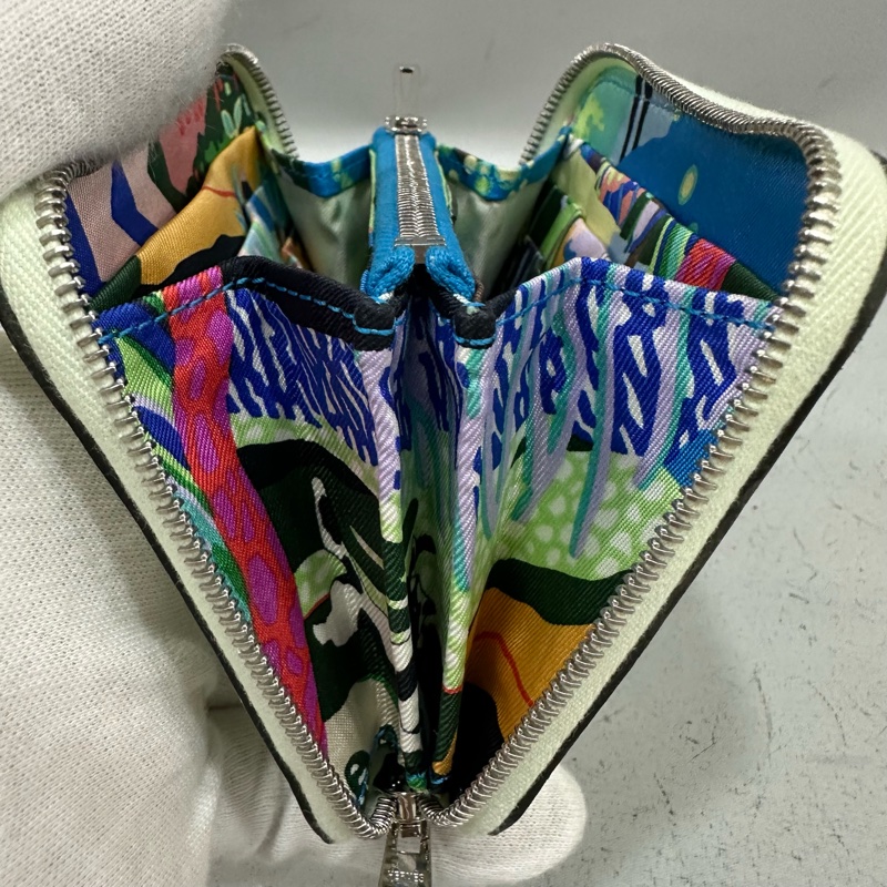 Hermes 氣泡綠絲巾短夾 silkin-23