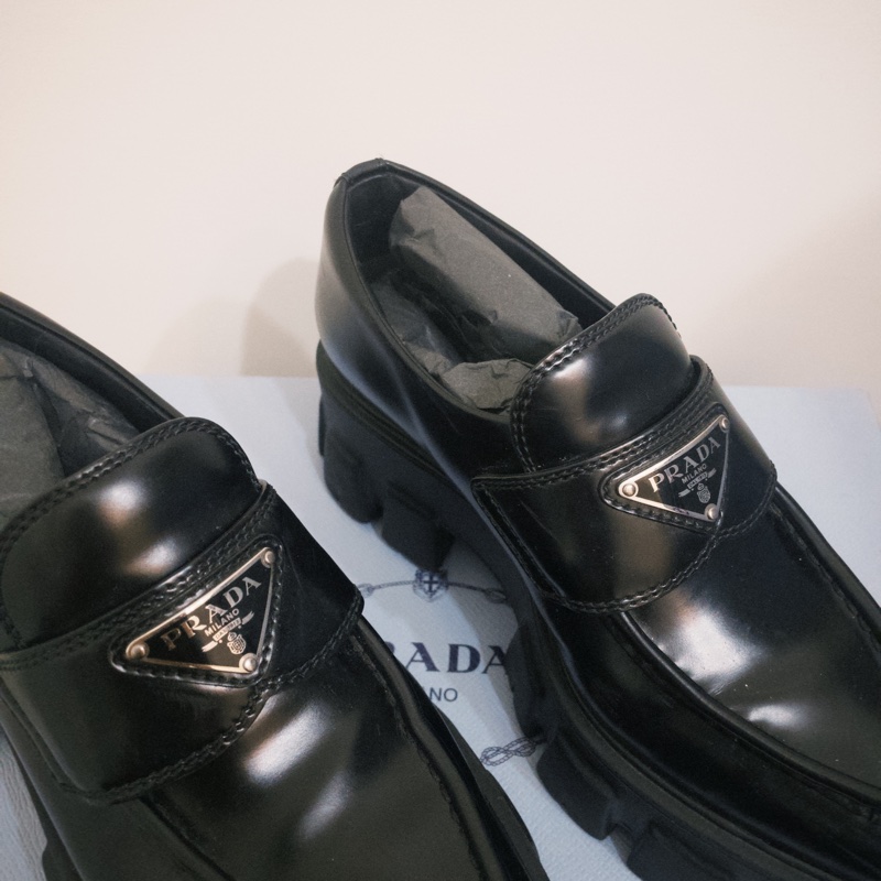 Prada Monolith 拋光皮革厚底便鞋|36|有盒有防塵袋|少穿-2