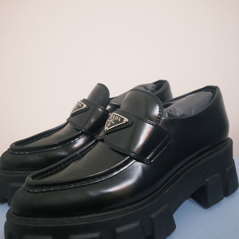 Prada Monolith 拋光皮革厚底便鞋|36|有盒有防塵袋|少穿-4