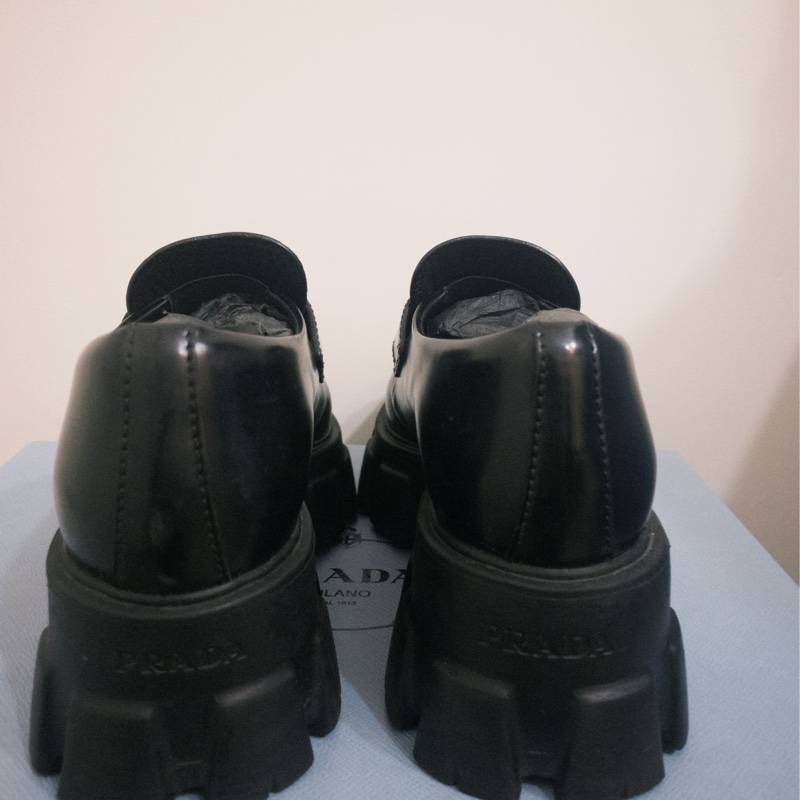 Prada Monolith 拋光皮革厚底便鞋|36|有盒有防塵袋|少穿-5