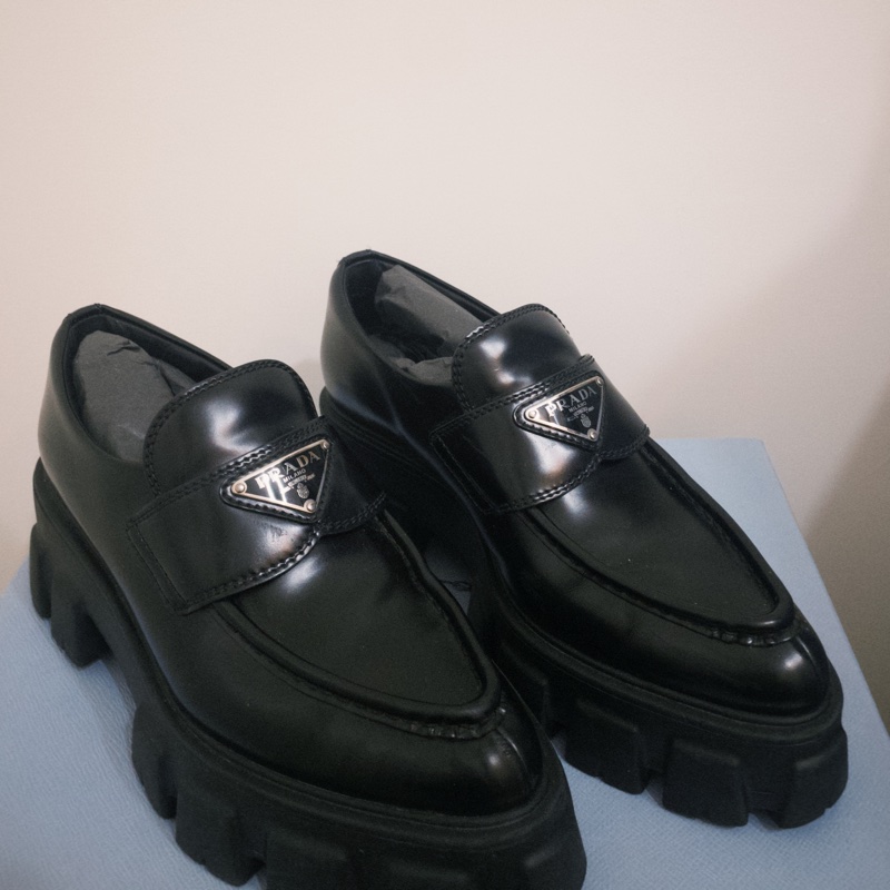 Prada Monolith 拋光皮革厚底便鞋|36|有盒有防塵袋|少穿-8