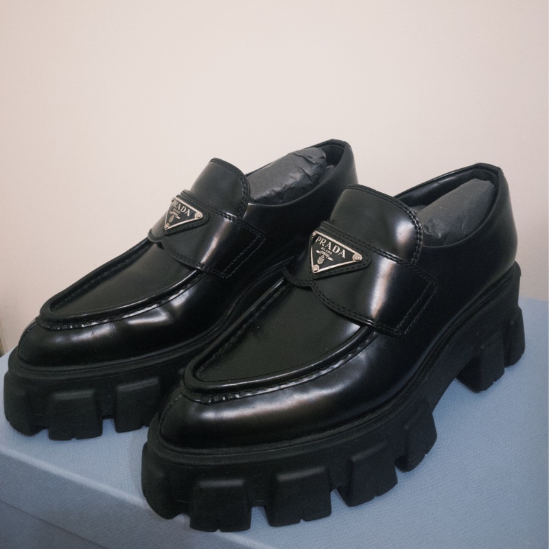 Prada Monolith 拋光皮革厚底便鞋|36|有盒有防塵袋|少穿-9