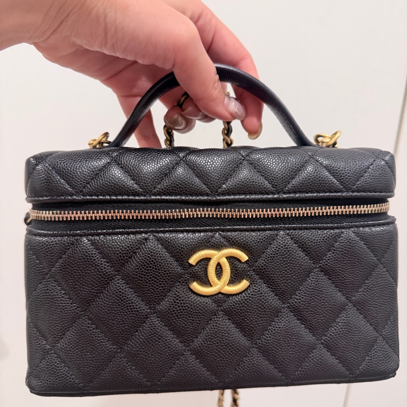 Chanel 25p黑金荔枝 拉絲金釦LP飯盒包 超爆款-1