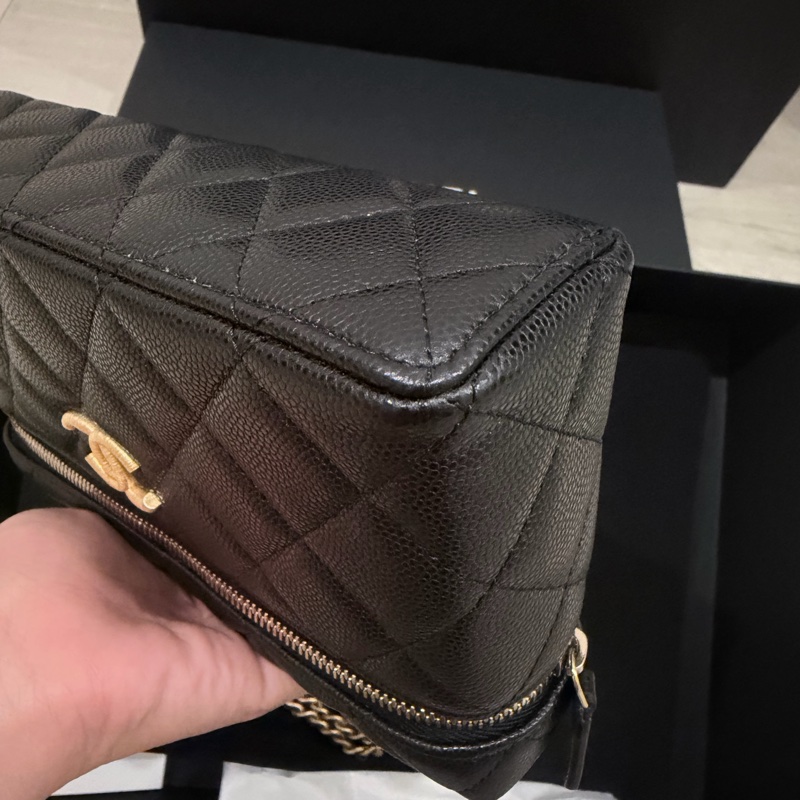 Chanel 25p黑金荔枝 拉絲金釦LP飯盒包 超爆款-5