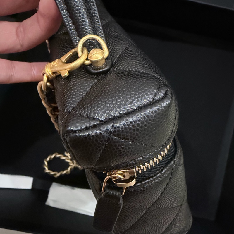 Chanel 25p黑金荔枝 拉絲金釦LP飯盒包 超爆款-12