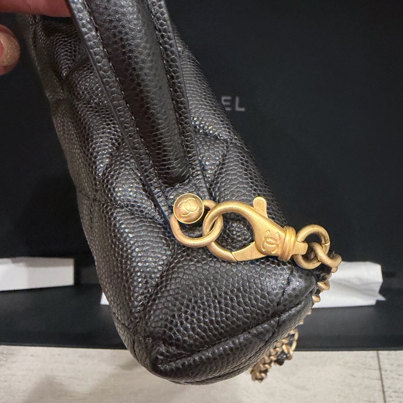 Chanel 25p黑金荔枝 拉絲金釦LP飯盒包 超爆款-14