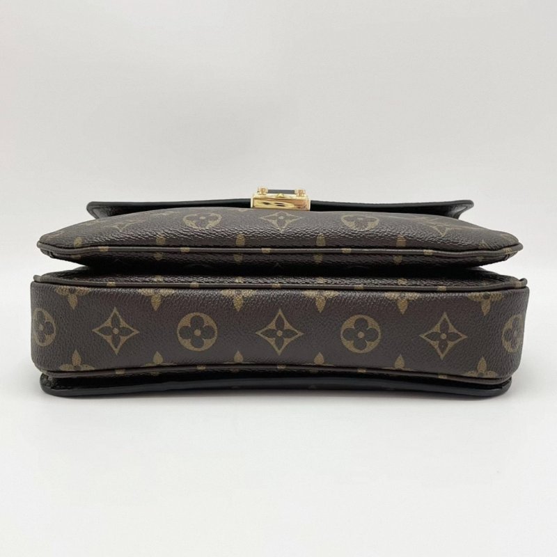 LV編織手柄老花拼皮郵差手提肩背斜背包24.5*18*7 98新配件塵袋-4