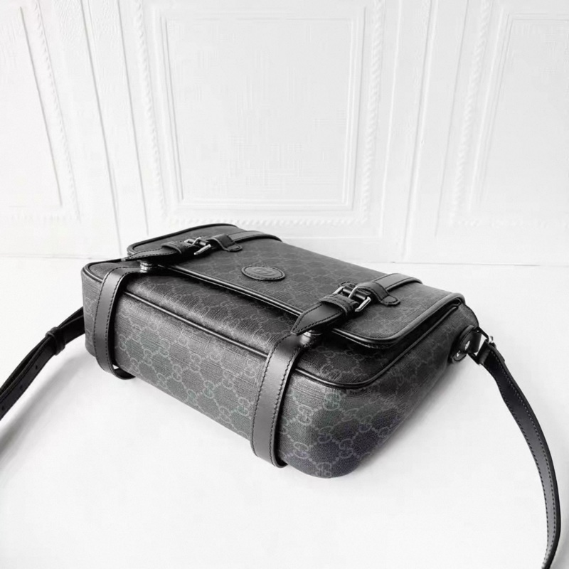 Gucci • 經典老花黑色郵差包-2