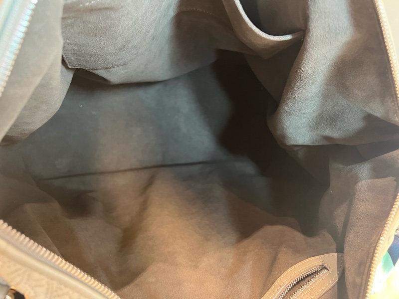 【年終限時八折特價 】 Louis Vuitton Monogram Antheia Ixia GM 灰色安緹雅系列柔美刺繡小羊皮托特/旅行包-6