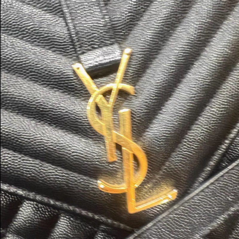 Ysl • Envelope 經典黑金荔枝牛皮郵差包 大號-4