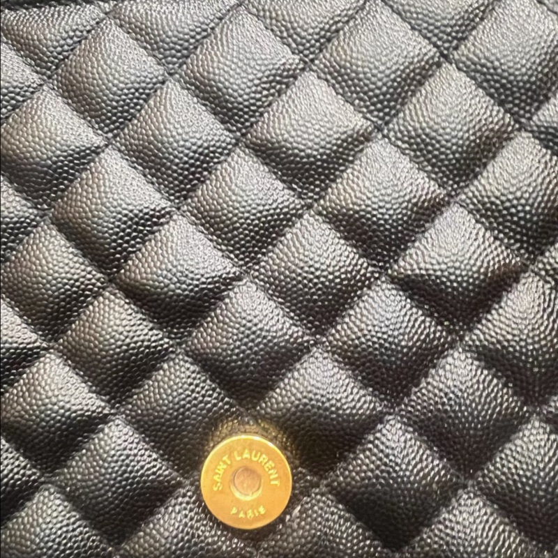 Ysl • Envelope 經典黑金荔枝牛皮郵差包 大號-5