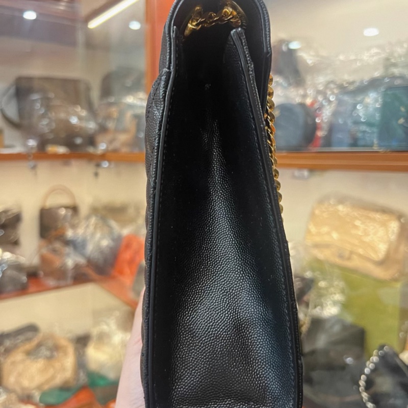 Ysl • Envelope 經典黑金荔枝牛皮郵差包 大號-7