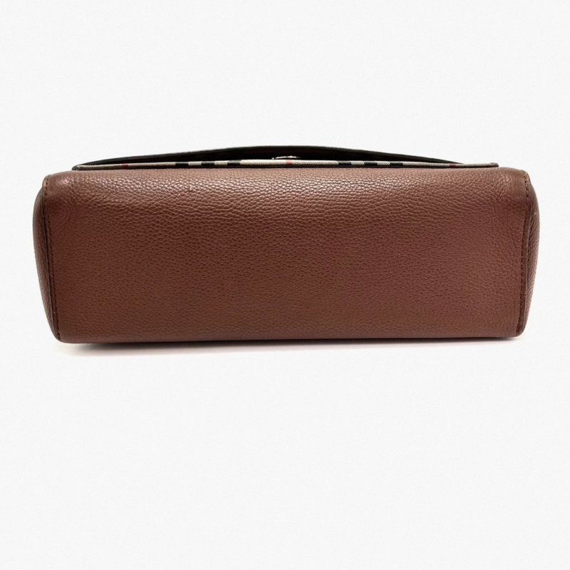 BURBERRY經典格紋拼皮郵差25*18*8 98新配件塵袋-2