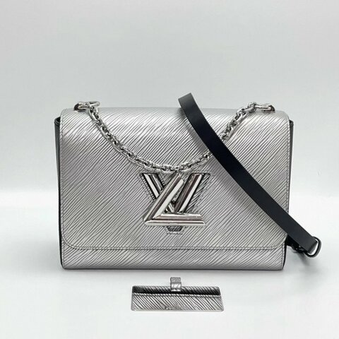 LV銀色銀扣 twist水波紋中號手提肩背包23*16*9 98新配件鏡子塵袋