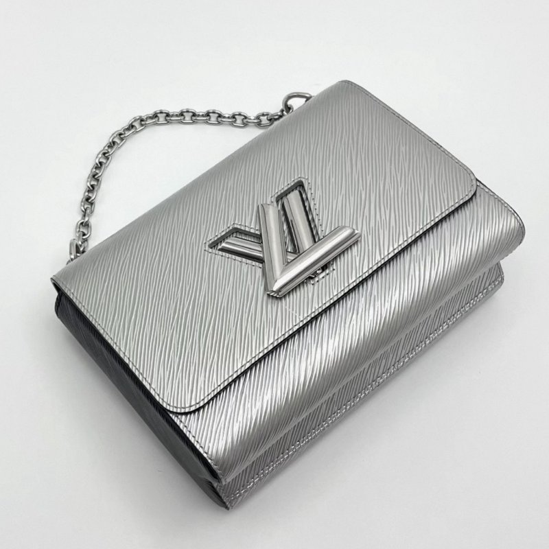 LV銀色銀扣 twist水波紋中號手提肩背包23*16*9 98新配件鏡子塵袋-3