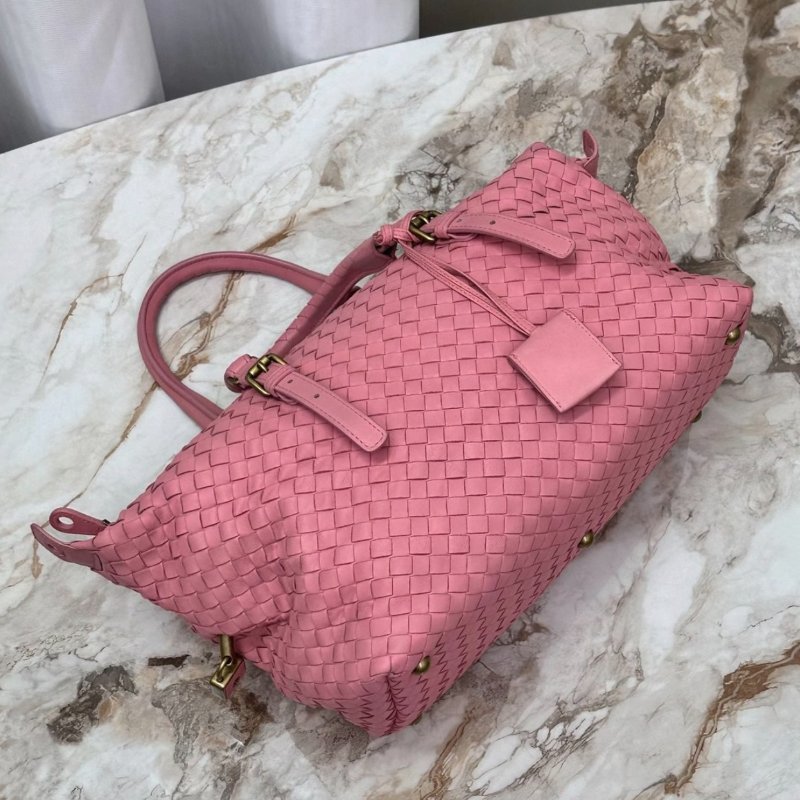 BV 粉色經典編織手提肩背包30*22*15 98新配件塵袋鏡子-3