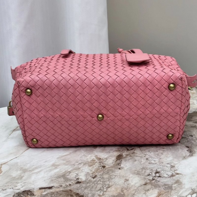 BV 粉色經典編織手提肩背包30*22*15 98新配件塵袋鏡子-4