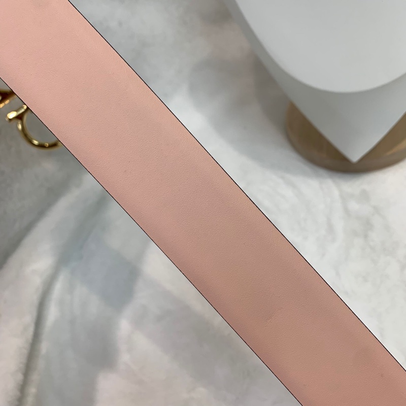 Ferragamo 黑粉雙面金扣腰帶 XA898-11