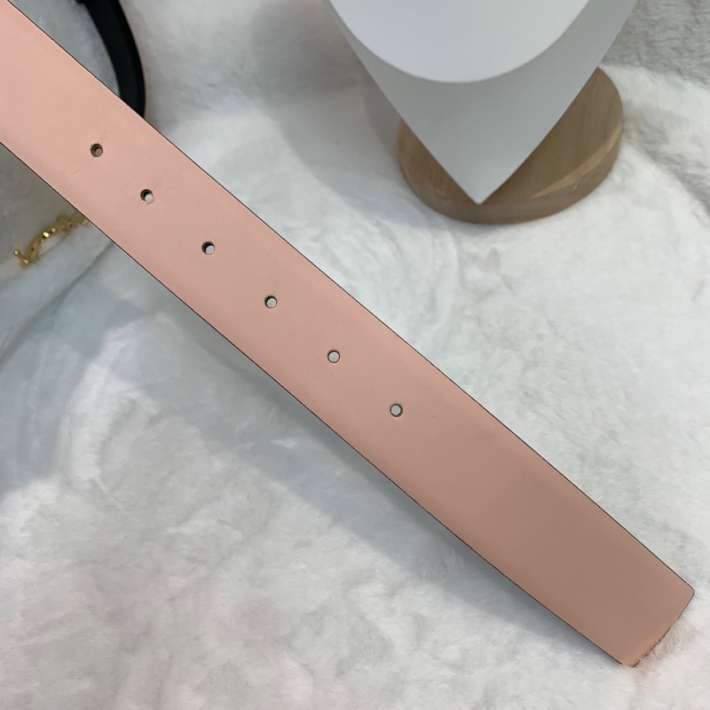 Ferragamo 黑粉雙面金扣腰帶 XA898-13