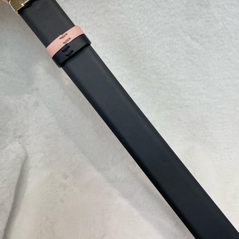 Ferragamo 黑粉雙面金扣腰帶 XA898-14