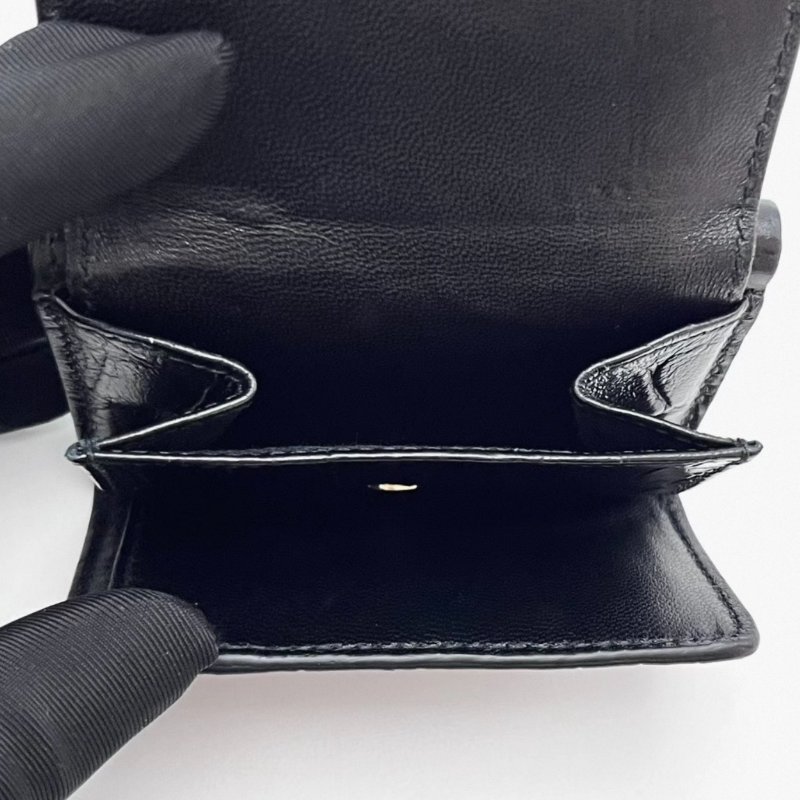 BALENCIAGA黑金機車短款按扣折疊卡包9.5*6.5*2 99新配件塵袋-1