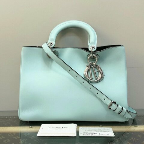 DIOR VIP Diorissimo銀扣大號手提肩背斜背包32*22*11 98新配件塵袋保卡