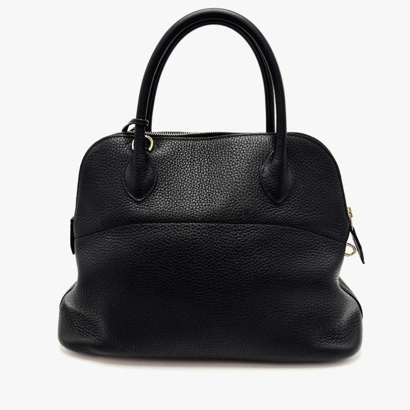 HERMES黑色金扣保齡球31手提肩背斜背包31*23*12 98新配件塵袋吊牌雨衣鎖鑰匙-1