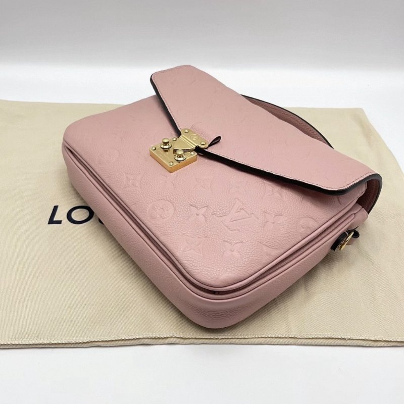 LV粉色全皮郵差包25*19*7 99新配件塵袋-3
