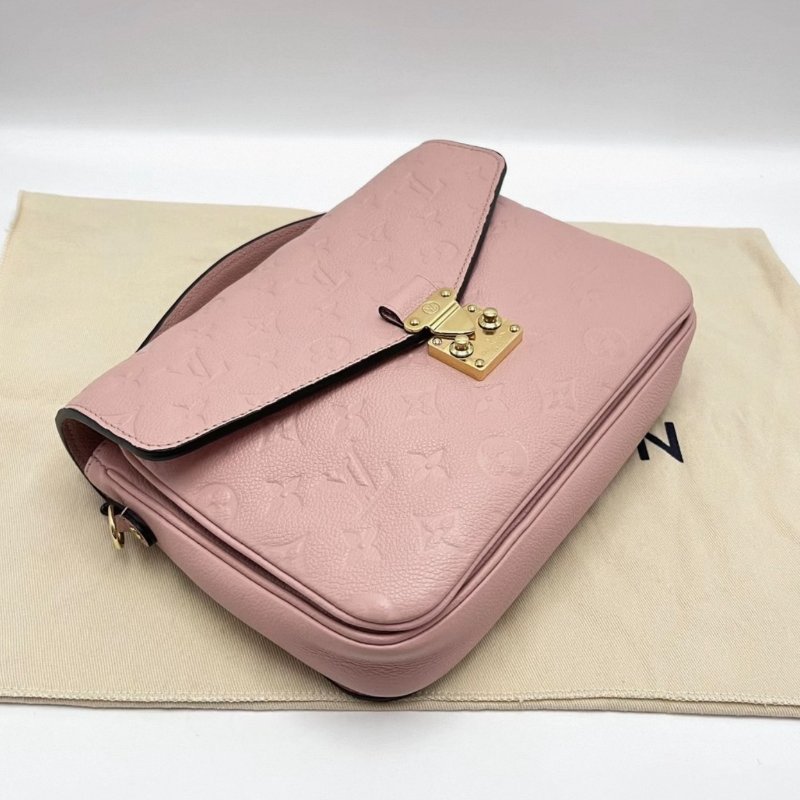 LV粉色全皮郵差包25*19*7 99新配件塵袋-4
