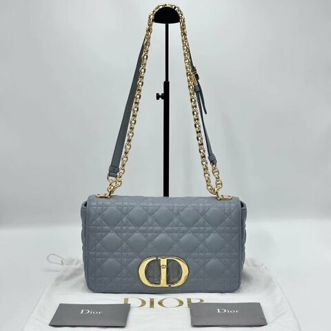DIOR雲霧藍金扣Caro中號肩背斜背包25*15*9 98新配件塵袋