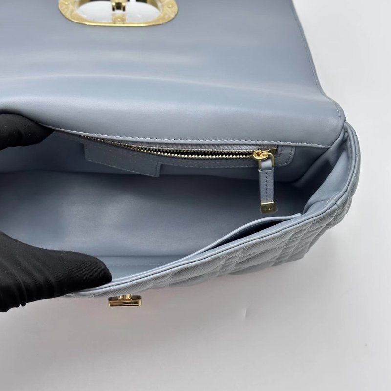 DIOR雲霧藍金扣Caro中號肩背斜背包25*15*9 98新配件塵袋-1