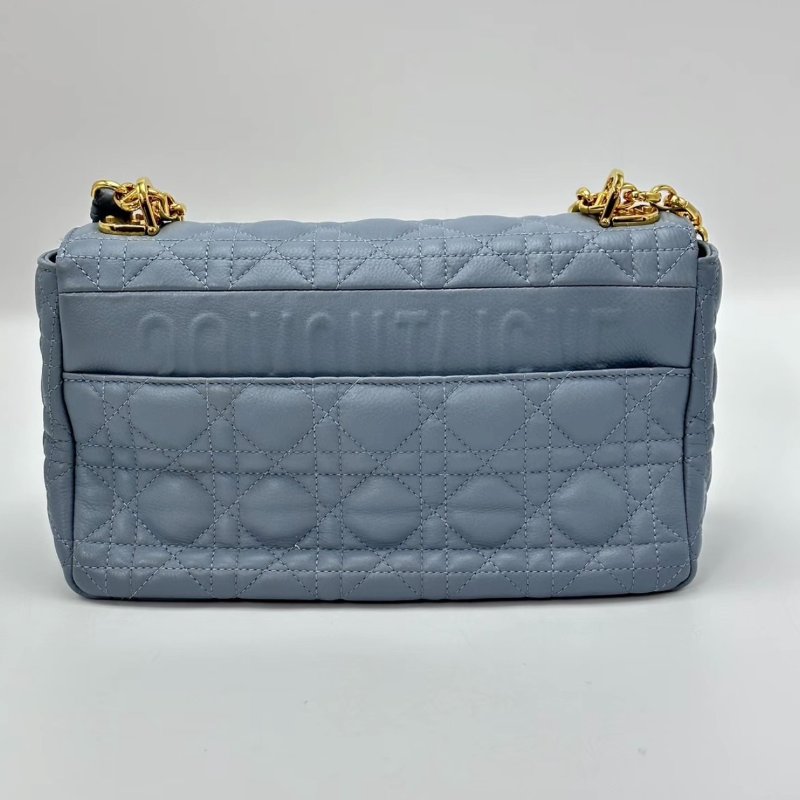 DIOR雲霧藍金扣Caro中號肩背斜背包25*15*9 98新配件塵袋-5