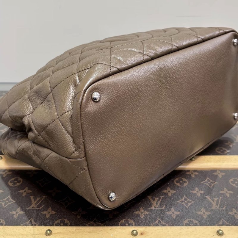 CHANEL/棕色銀扣雙C 手提肩背包32*25*15 98新配件塵袋-2