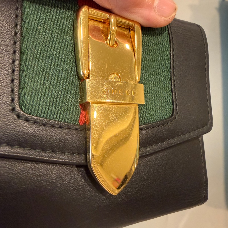 二手正品Gucci 經典 sylvie 短夾（無磨皮）附紙袋～看圖看內文-4