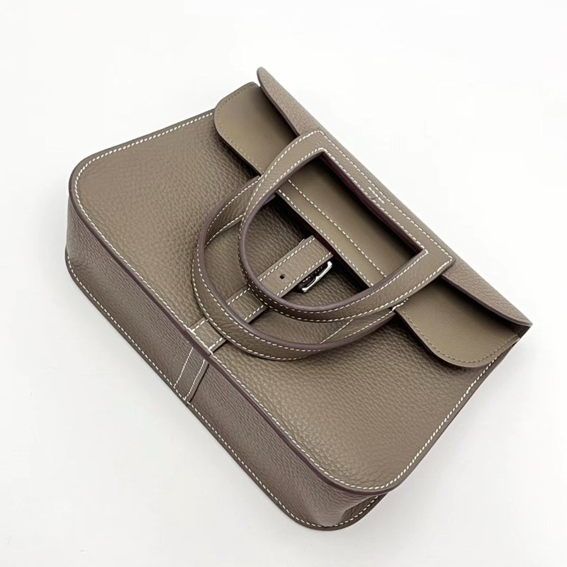 HERMES 大象灰halzan25手提斜背包25*17*7 99新配件盒子塵袋購證-1