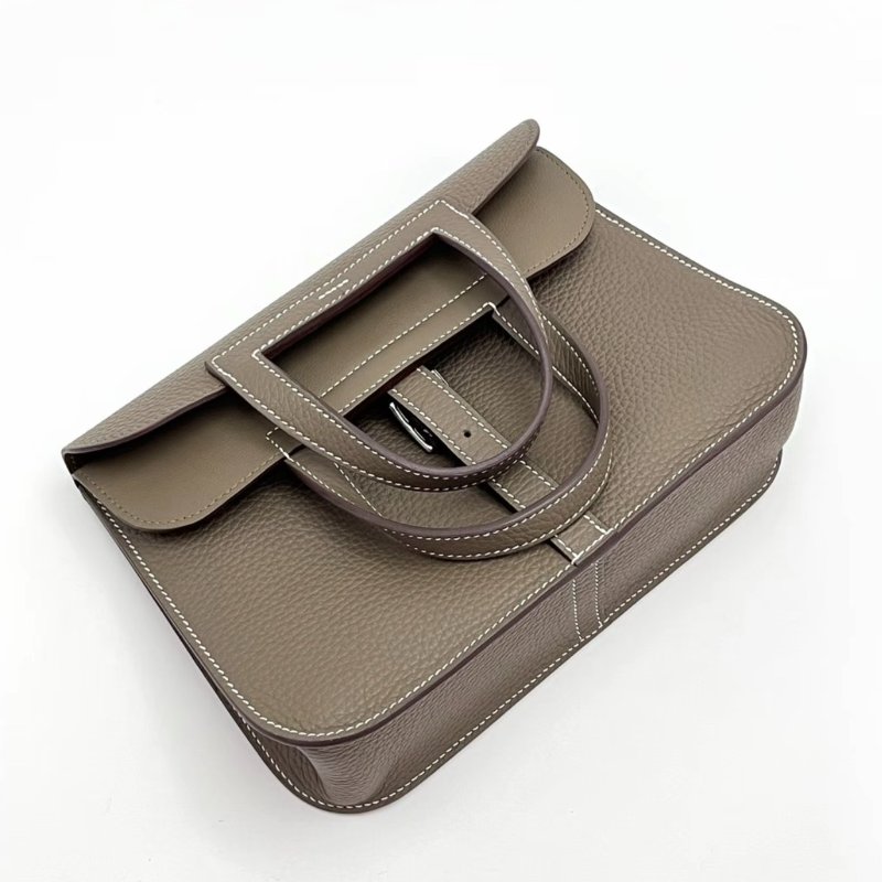 HERMES 大象灰halzan25手提斜背包25*17*7 99新配件盒子塵袋購證-2