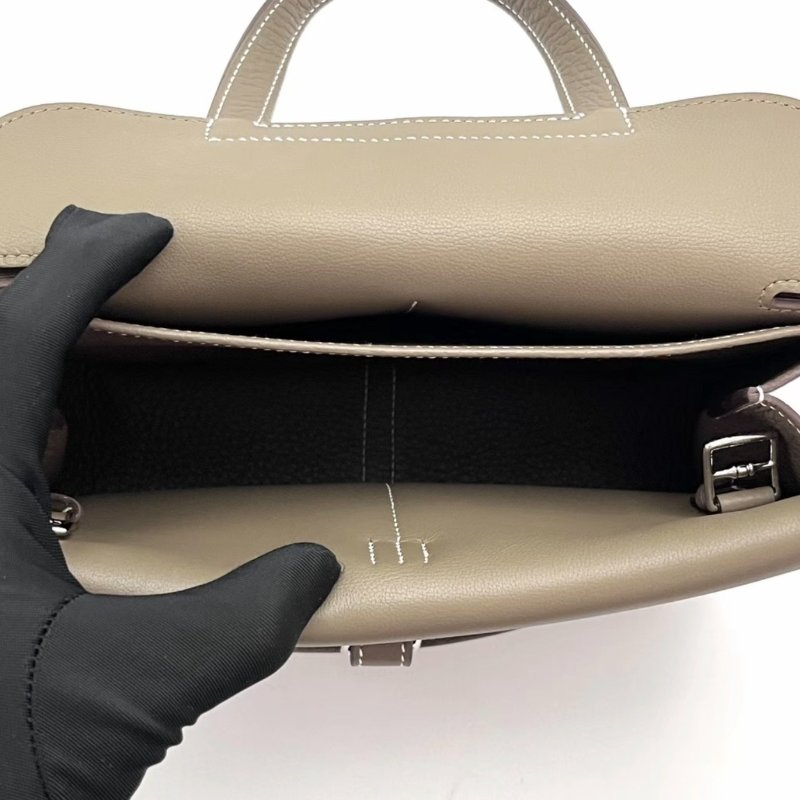 HERMES 大象灰halzan25手提斜背包25*17*7 99新配件盒子塵袋購證-4