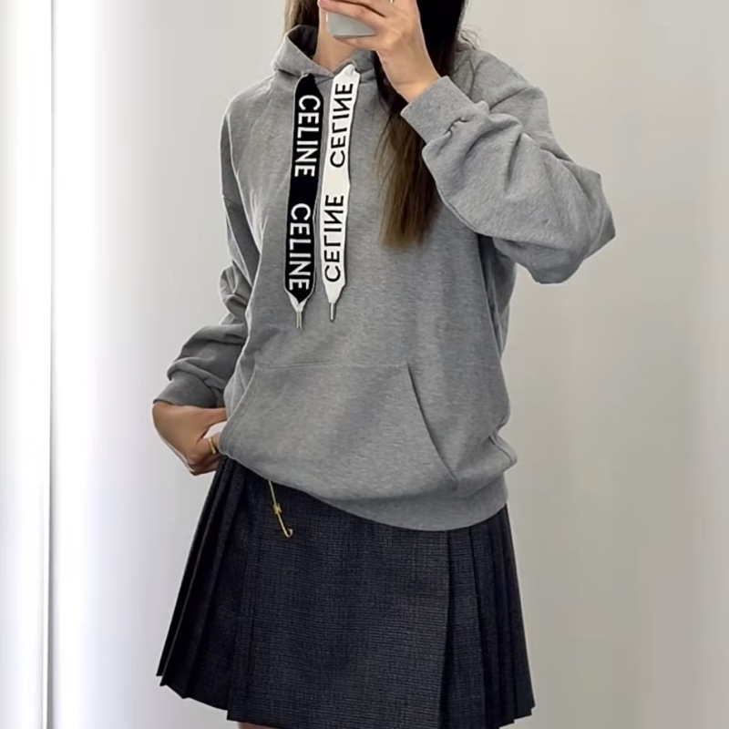 ✨Celine 灰色帽T 99新🩶-0