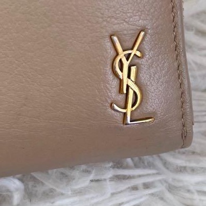 🌷YSL 奶茶色短夾 ｜經典花紋✦fufu style 精品✦ 氣質款｜皮夾.短夾.錢包-4