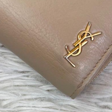 🌷YSL 奶茶色短夾 ｜經典花紋✦fufu style 精品✦ 氣質款｜皮夾.短夾.錢包-15