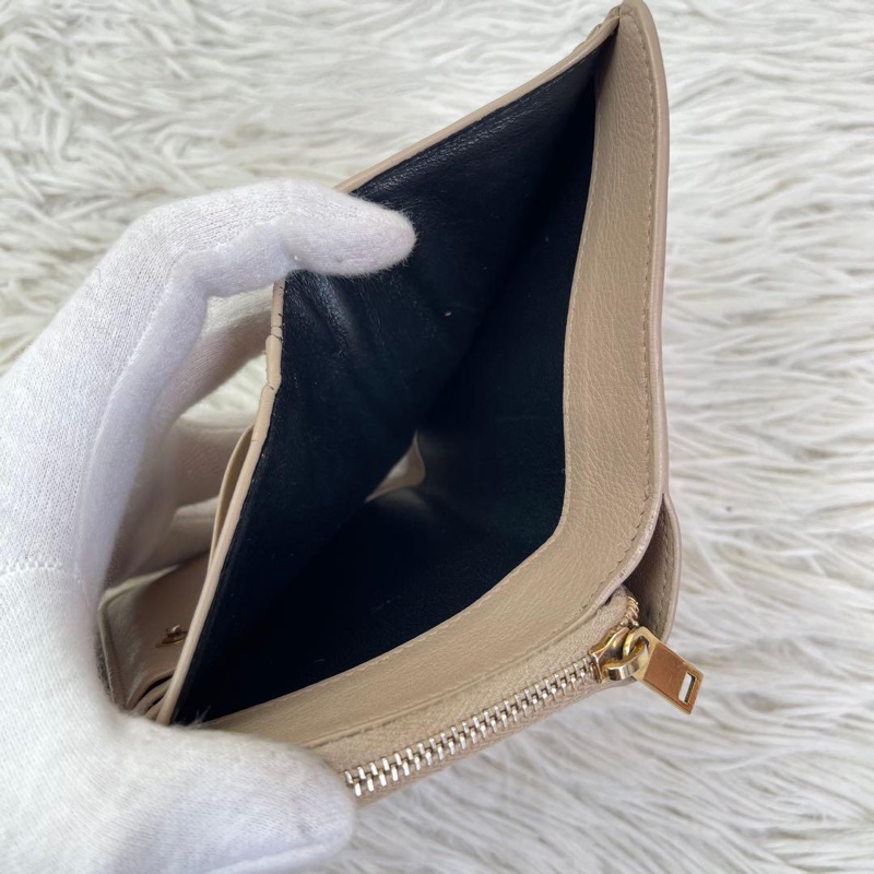 🌷YSL 奶茶色短夾 ｜經典花紋✦fufu style 精品✦ 氣質款｜皮夾.短夾.錢包-21