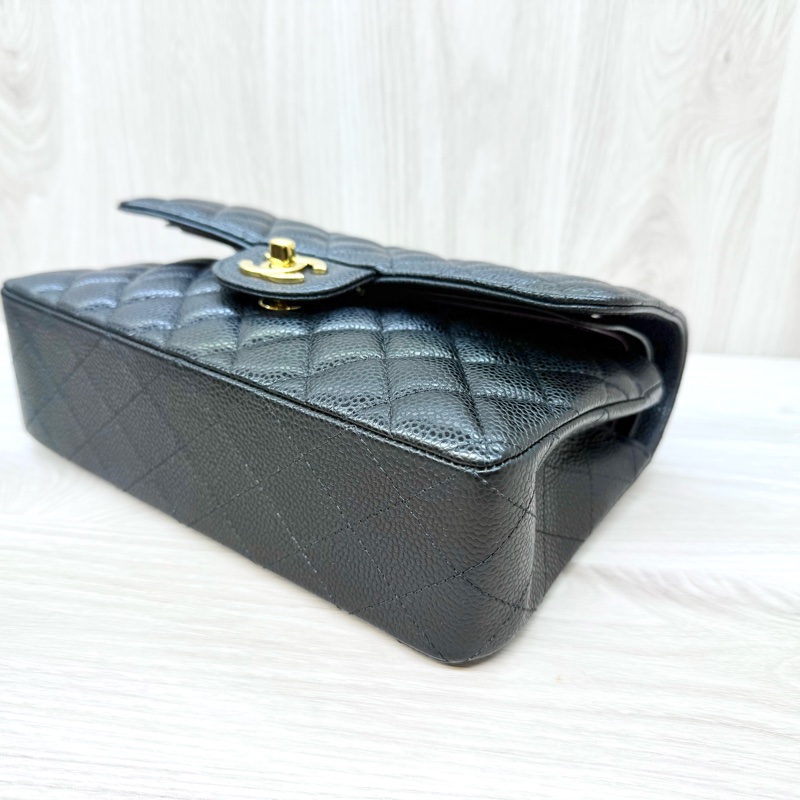 CHANEL黑金荔枝牛皮coco23口蓋包A01113-5