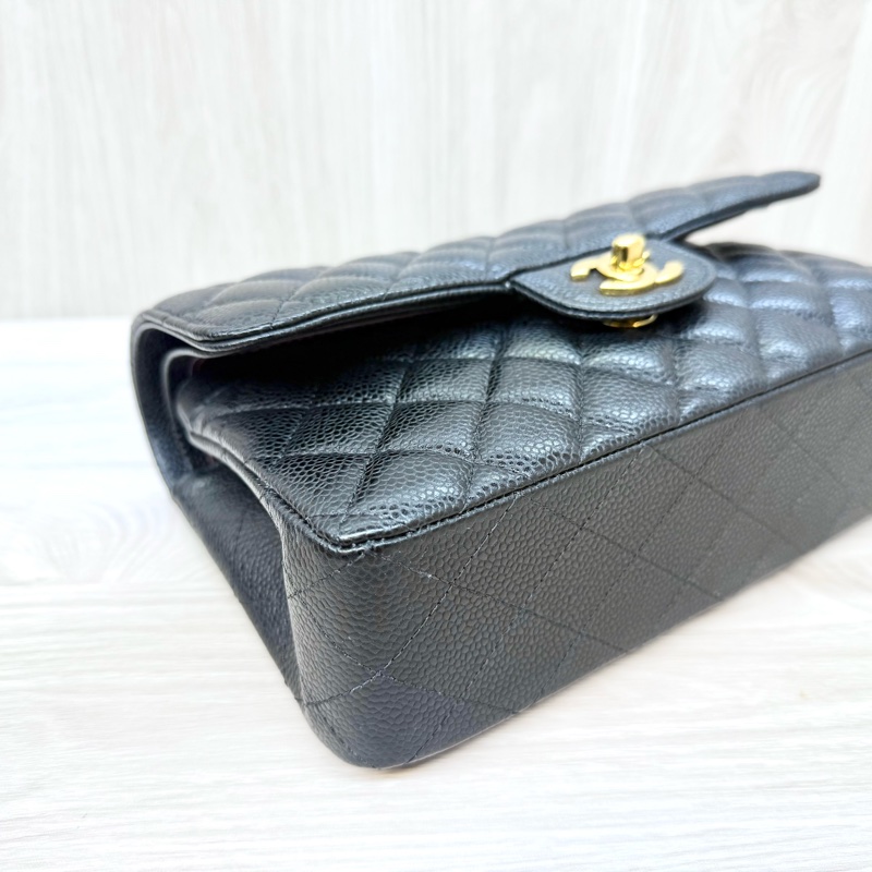 CHANEL黑金荔枝牛皮coco23口蓋包A01113-6