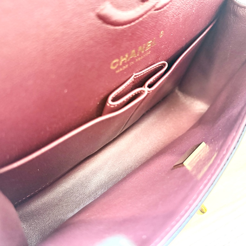 CHANEL黑金荔枝牛皮coco23口蓋包A01113-10