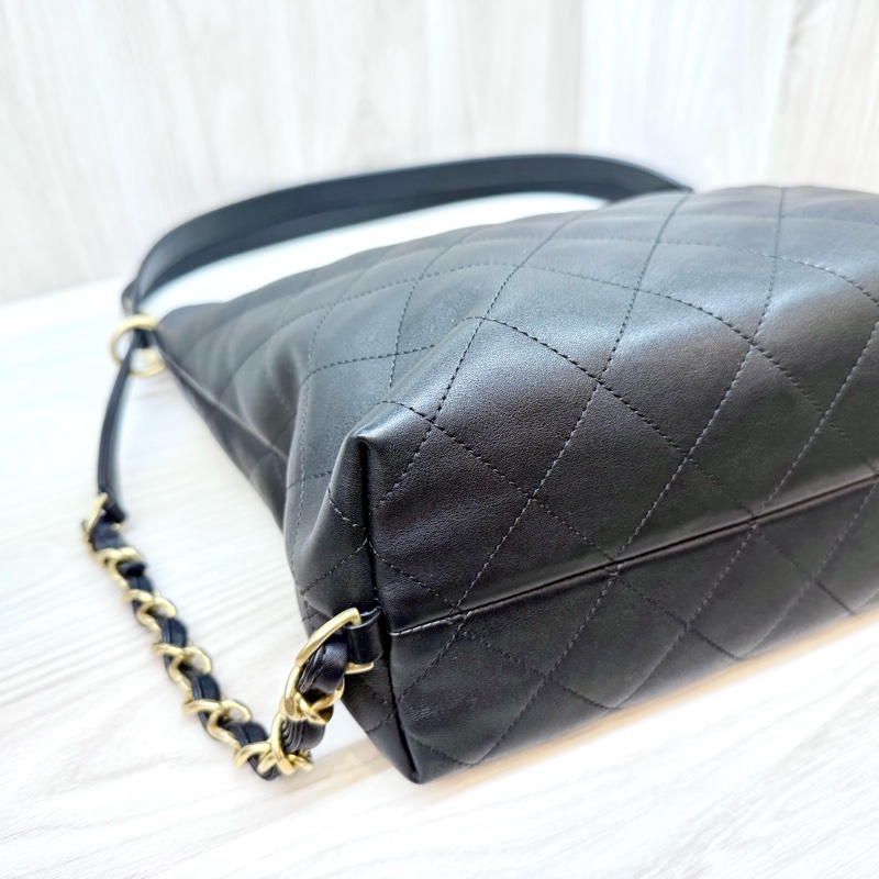 CHANEL黑牛皮HOBO BAG 兩用包AS5517-5