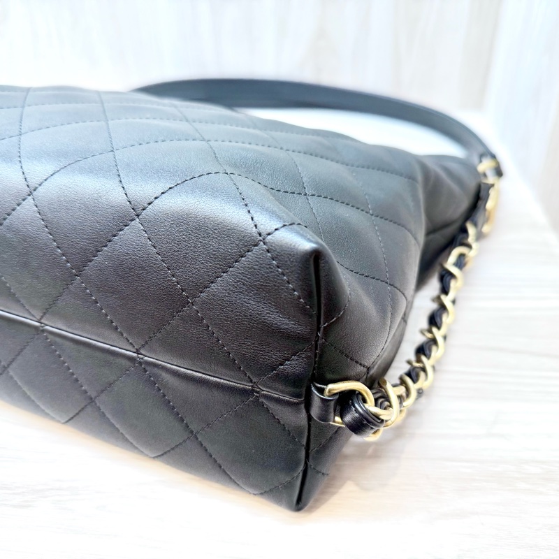CHANEL黑牛皮HOBO BAG 兩用包AS5517-6